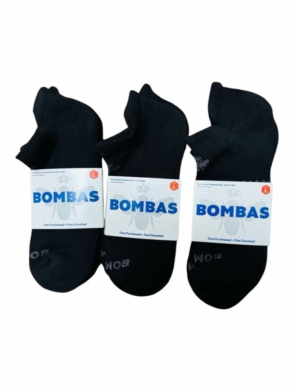 Bombas Black Athletic Socks Low-Cut Performance set of three